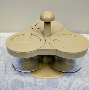 Gemco Retro Vintage Lazy Susan Condiment Relish Turning Server